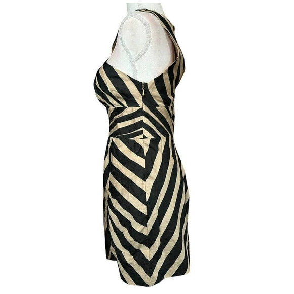 NWT Anthropologie LeifsDottir Macaw Sexy Crossover Mini Dress Black Tan10 - Picture 4 of 12